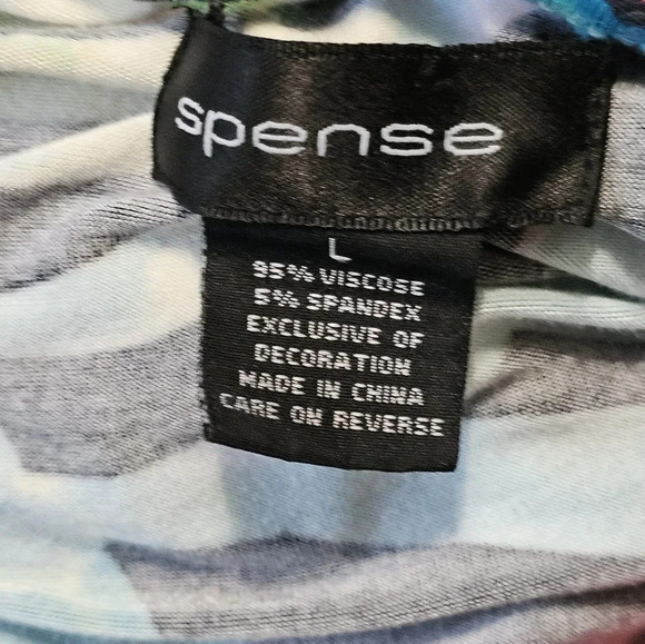 Spense Size Large Sleeveless Empire Waist Colorful Tropical Tiered Maxi Dress - Picture 4 of 6